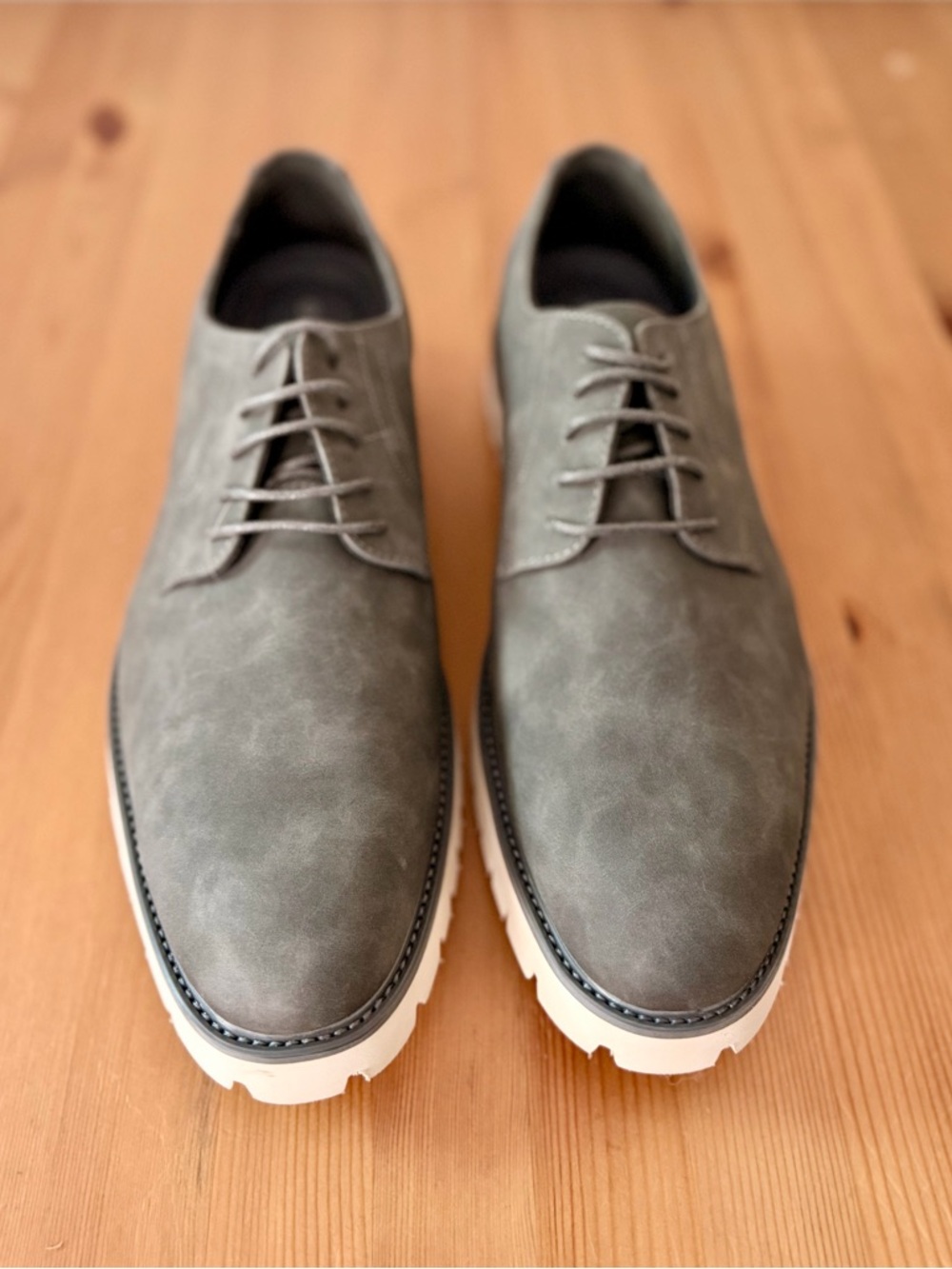 Bruno Marc Men’s Gray Lug Sole Oxford Shoes Size 12 NWOB